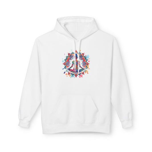Meditate in Watercolor Fleece Hoodie, XS-5X, 2 colors